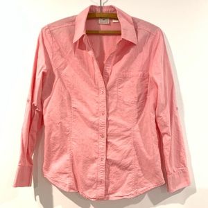 Pink Cotton Button Down Blouse